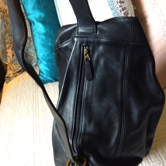 Vintage Legacy Black Coach Leather One Shoulder Backpack Made in USA D7C-4150 - Picture 5 of 9
